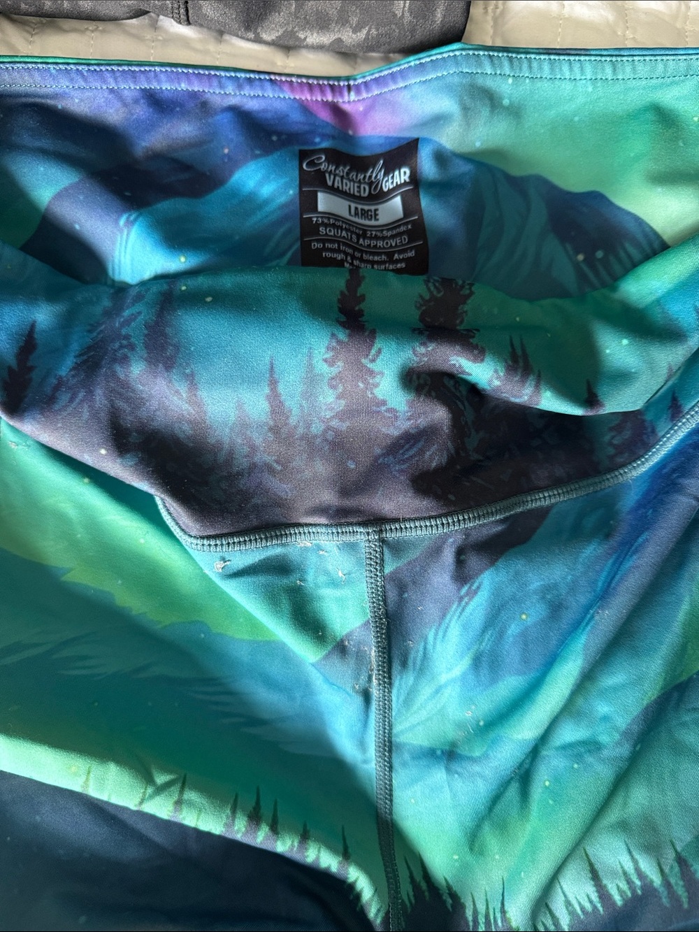 Constantly Varied Gear Women's Leggings in Teal, Blue & Purple Aurora Print